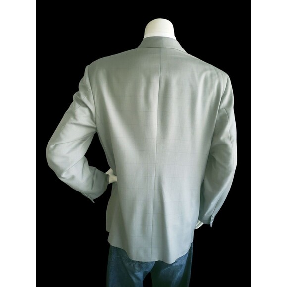 Holland & Sherry Savile Row Bespoke Blazer Mens 42R Windowpane Double Breasted - Picture 6 of 14